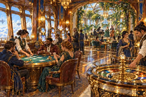The Lustrous Gale casino and Emerald Atrium